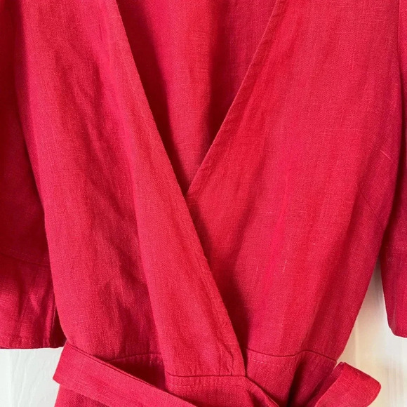 Honorine Edie Washable Linen Ruffle Wrap Dress - Picture 11 of 12